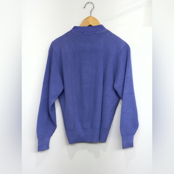 vintage L.L.Bean blue knit long-sleeve Henley sweater NWT And Receipt 1988 - Picture 2 of 12